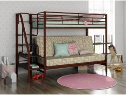 Двухъярусная кровать с диваном Мадлен 3 коричневый