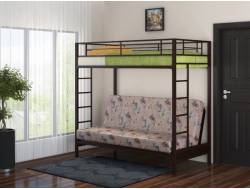 Двухъярусная кровать с диваном Мадлен коричневый