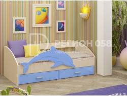Кровать Дельфин-4 МДФ Голубой