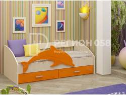 Кровать Дельфин-4 МДФ Оранжевый