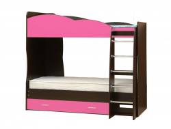 Кровать детская двухъярусная Юниор 2.1 ярко-розовый