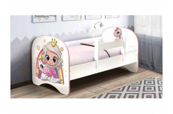 Кровать детская с фотопечатью без ящика Принцесса