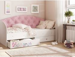 Кровать Эльза Белый-розовый