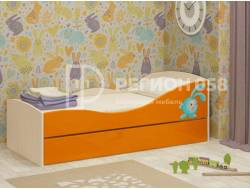 Кровать с фотопечатью Юниор-10 МДФ Оранжевый