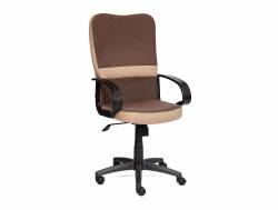 Кресло офисное СН757 ткань коричневый/бежевый