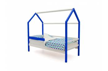 Кровать-домик Svogen с бортиком сине-белый