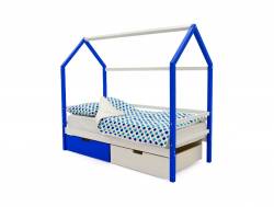 Кровать-домик Svogen с ящиками сине-белый