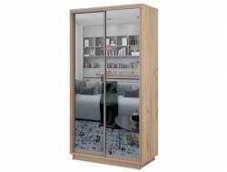 Шкаф-купе Тандем 1616х600х2400 двери зеркало в профиле шампань