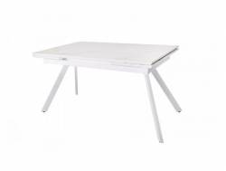 Стол раздвижной Атлант 1800 мрамор белый/белый муар