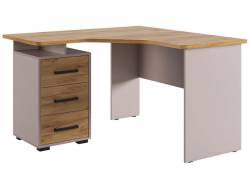 Стол компьютерный 1200 угловой Лайт-2 кашемир/дуб крафт золотой