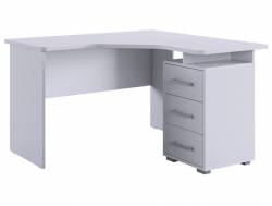 Стол компьютерный 1200 угловой Лайт-2 белый
