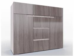 Комод 1200 Трио Серебряный орех