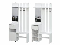 Вешалка с зеркалом Денвер Белый