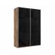 Шкаф-купе Прайм 2-х дверный 1600 Стекло Черное Крафт табачный