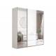 Шкаф-купе Прайм Широкий 3-х дверный два зеркала/стекло белое Ясень Анкор Светлый