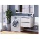 Тумба под стиральную машину Uperwood Tanos 60 см подвесная правая белый/графит