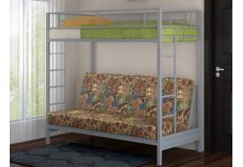 Двухъярусная кровать с диваном Мадлен серый