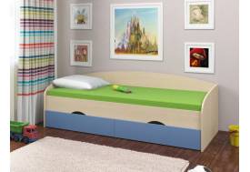 Кровать Соня 2 дуб молочный-голубой