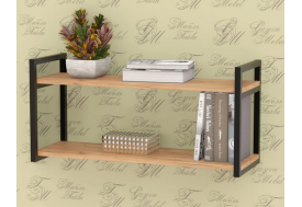 Полка металлическая ЛОФТ-1 Дуб крафт золотой/черный матовый