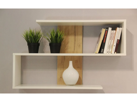 Полка Д7 Белый-дуб крафт золотой