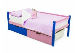 Кровать-тахта Svogen с ящиками синий-лаванда