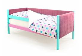 Кровать-тахта мягкая Svogen с бортиком мятный-лаванда