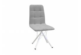 Стул Леон паутинка серый, белые ножки