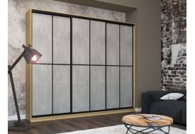 Шкаф-купе Лофт Шк30-47 3000 3 двери глубина 470 фасад МДФ бетон +