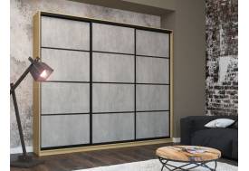 Шкаф-купе Лофт Шк30-60 3000 3 двери глубина 600 фасад МДФ бетон 3г