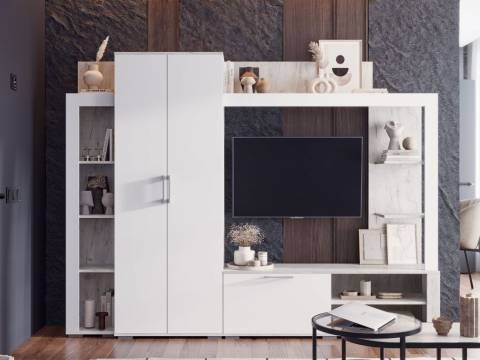 Гостиная Невада Дуб Крафт Белый/Сноу