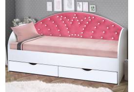 Кровать с продольной мягкой спинкой Корона №1 800х1600 мм белая