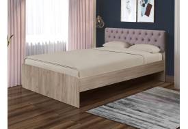 Кровать двойная №7 1600х1900 с мягкой спинкой каретная стяжка