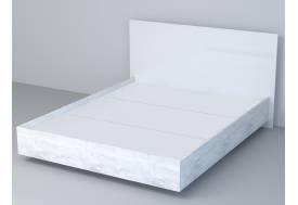 Кровать Эго арт. 031-М1 1400 бетон светлый/белый глянец