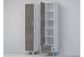 Пенал Эго П-1 бетон светлый/камень темный на ножках