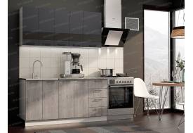 Кухонный гарнитур Астра МДФ 1600 графит софт/дуб галиано