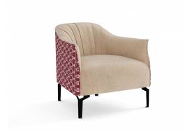 Кресло Мускат велюр киото крем/шенилл домино бургунди