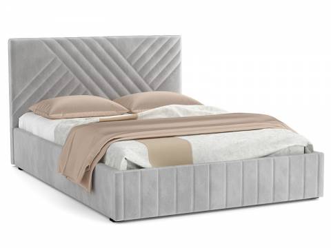 Кровать Гамма 1400 с основанием велюр тенерифе грей