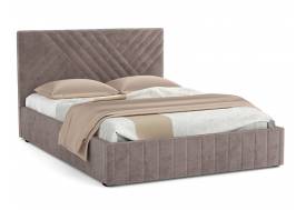 Кровать Гамма 1600 с основанием велюр тенерифе стоун