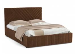 Кровать Гамма 1600 с основанием велюр тенерифе шоколад