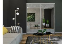 Шкаф-купе Ксения 1600 комбинированный ЛДСП/зеркало Каспий светлый