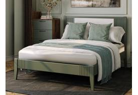 Кровать Бетти 1400 Оливковый/Велюр светлый