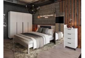 Спальня Брента Белый снег-Белый лак