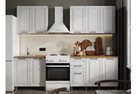 Кухня Аликанте 2000 без стекла МДФ Белый снег без столешницы