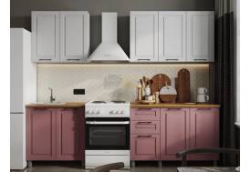 Кухня Аликанте 2000 без стекла МДФ Белый снег/пудра без столешницы