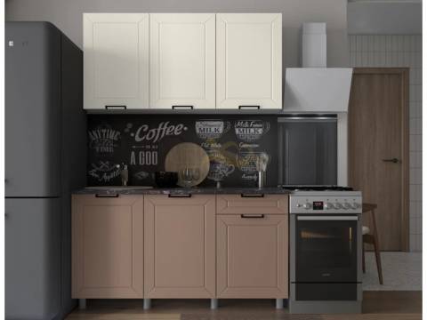 Кухня Ривьера 1500 МДФ Карбон Брюле/Карбон Латте без столешницы