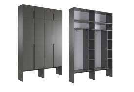 Шкаф четырехдверный с антресолью Баско К6 графит