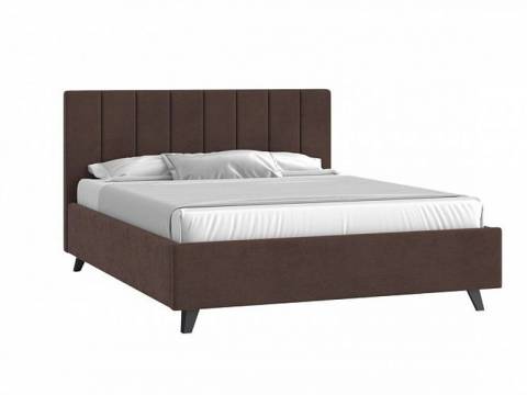 Кровать Оливия с ПМ 1400х2000 мм микровелюр шоколад