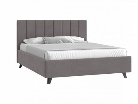 Кровать Оливия с ПМ 1800х2000 мм микровелюр серый