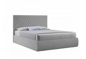 Кровать Стелла с ПМ 1600х2000 мм микровелюр светло-серый