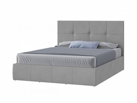 Кровать Твист с ПМ 1400х2000 мм микровелюр светло-серый